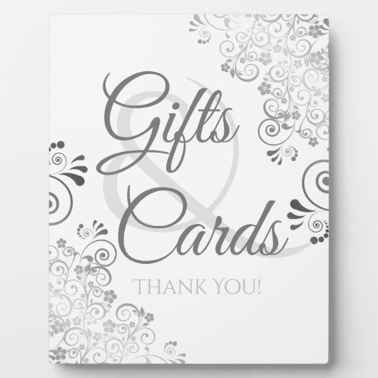 Silver Elegante Wedding Gifts & Cards Plaque Sign Fotoplatte (Vorderseite)