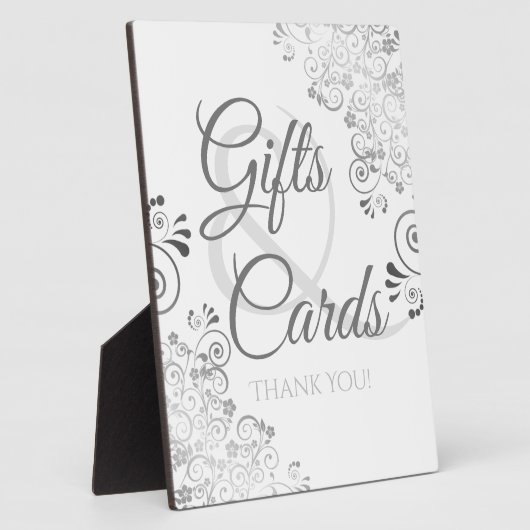 Silver Elegante Wedding Gifts & Cards Plaque Sign Fotoplatte (Seite)