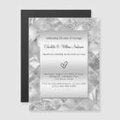 Silver eleganter, moderner Geliebter Luxus Magneteinladung (Vorne/Hinten)