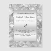 Silver eleganter, moderner Geliebter Luxus Magneteinladung (Vorderseite)