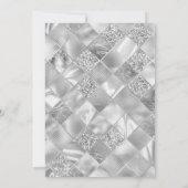 Silver eleganter, moderner Luxus Geburtstagsinspek Einladung (Rückseite)