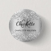 Silver eleganter Name Button (Vorderseite)