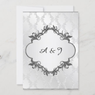 Silver eleganter Rahmen Hochzeit Einladung