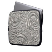 Silver eleganter viktorianischer Jugendstil Laptopschutzhülle (Vorderseite Links)