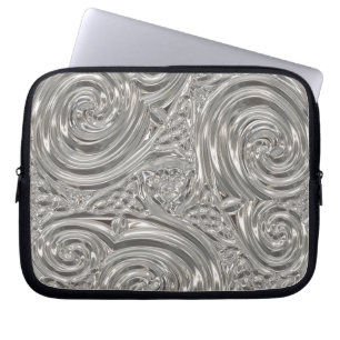 Silver eleganter viktorianischer Jugendstil Laptopschutzhülle