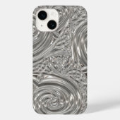 Silver eleganter viktorianischer Jugendstil-Look Case-Mate iPhone Hülle (Rückseite)