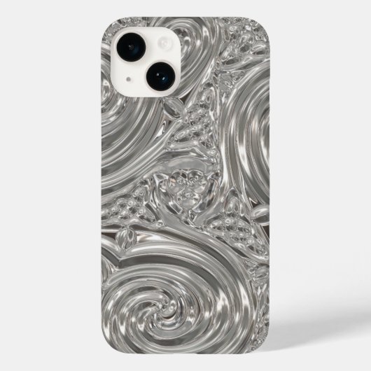 Silver eleganter viktorianischer Jugendstil-Look Case-Mate iPhone Hülle (Rückseite)