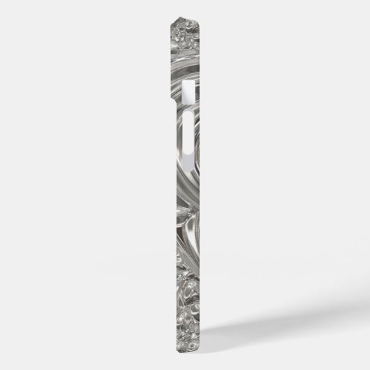 Silver eleganter viktorianischer Jugendstil-Look Case-Mate iPhone Hülle (Rückseite / Links)