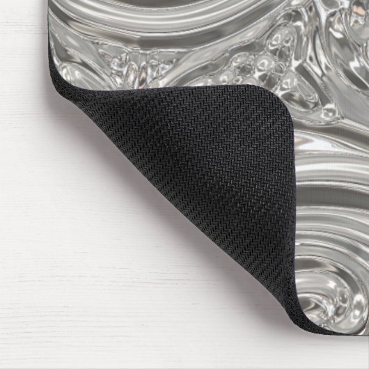 Silver eleganter viktorianischer Jugendstil Mousepad (Ecke)