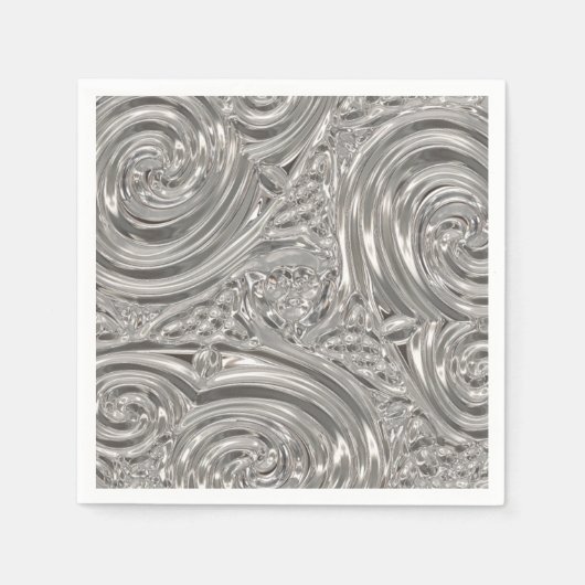 Silver eleganter viktorianischer Jugendstil Serviette (Vorderseite)