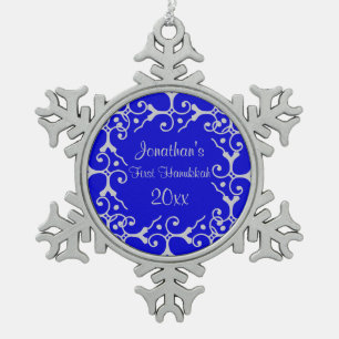 Silver Eleganz First Hanukkah Snowflake Ornament