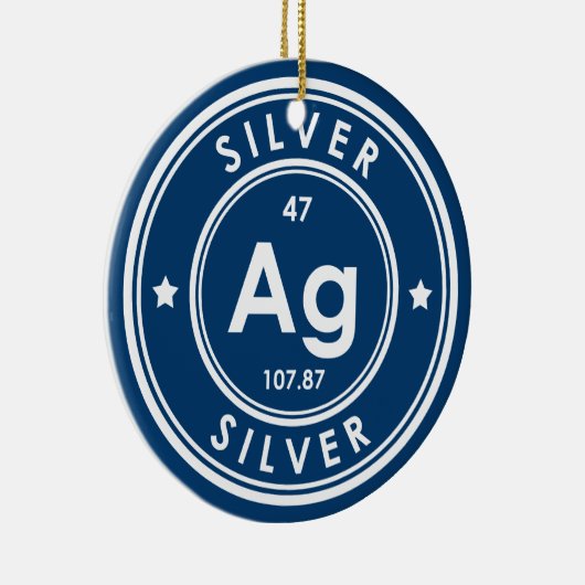 Silver Element Blue Keramik Ornament (Rechts)