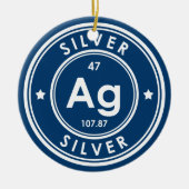 Silver Element Blue Keramik Ornament (Vorne)