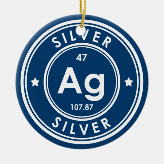 Silver Element Blue Keramik Ornament (Vorne)