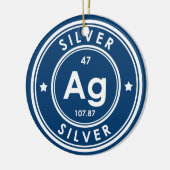 Silver Element Blue Keramik Ornament (Links)