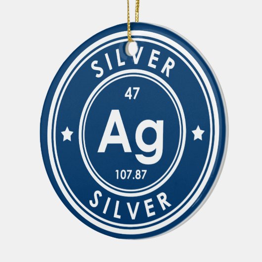 Silver Element Blue Keramik Ornament (Links)