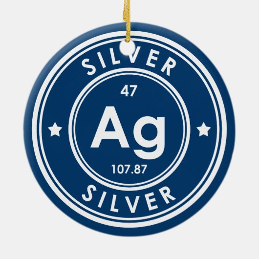 Silver Element Blue Keramik Ornament (Hinten)