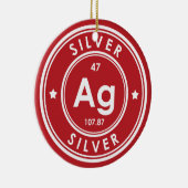 Silver Element Red Keramik Ornament (Rechts)
