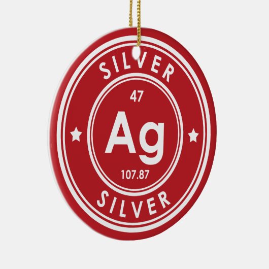 Silver Element Red Keramik Ornament (Rechts)