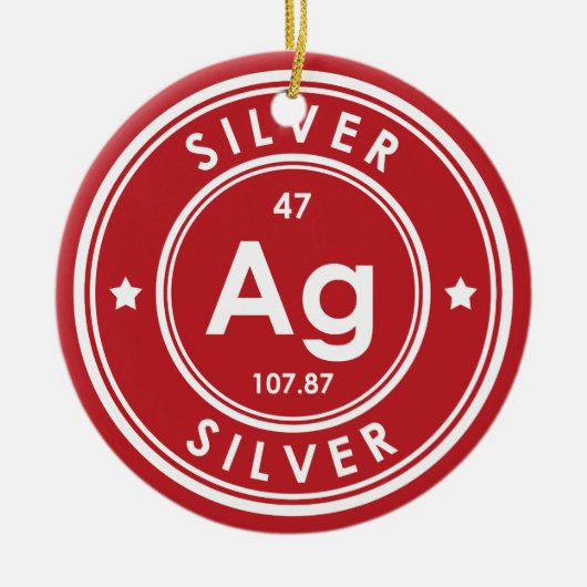 Silver Element Red Keramik Ornament (Vorne)