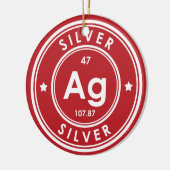 Silver Element Red Keramik Ornament (Links)