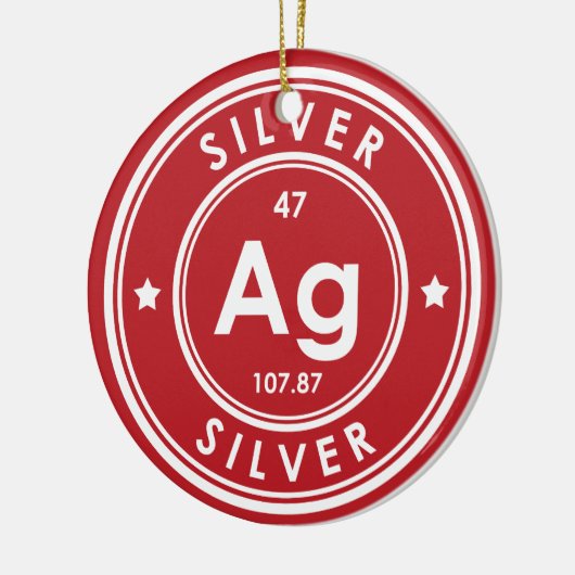 Silver Element Red Keramik Ornament (Links)