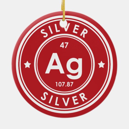 Silver Element Red Keramik Ornament (Hinten)