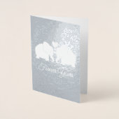 Silver Elephant Couple mit Herz für immer Folienkarte (Vorderseite)