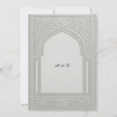 Silver Embossed Floral Arch Wedding speichern Sie  Einladung (Rückseite)