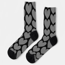 Silver Embossed Style Heart Liebe Socks