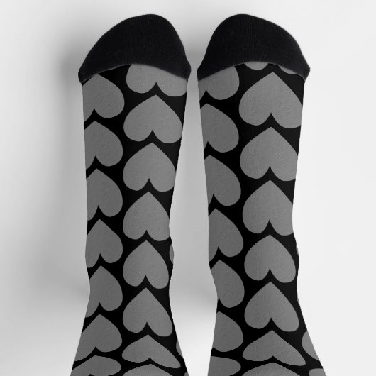 Silver Embossed Style Heart Liebe Socks Socken (Oben)