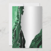 Silver Emerald Green Agate Überraschung 80. Geburt Einladung (Rückseite)