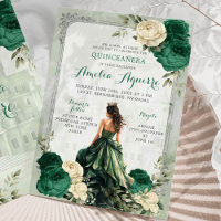 Silver Emerald Green Castle Prinzessin Quinceañera