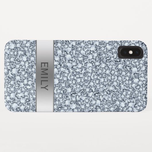 Silver Encrusted Diamonds Glitzer Case-Mate iPhone Hülle (Rückseite (Horizontal))