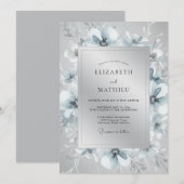 Silver Ethereal Winter Wedding Einladung (Vorne/Hinten)