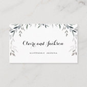Silver Eucalyptu Greenerity Wedding RSVP Online Ca Visitenkarte (Rückseite)