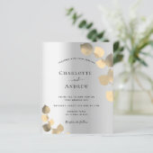 Silver eucalyptus Golden Moderne Hochzeitseinladun (Stehend Vorderseite)