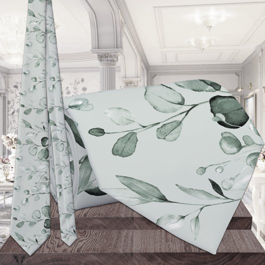 Silver Eukalyptus Greenerity Wedding Sage Green Krawatte