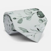 Silver Eukalyptus Greenerity Wedding Sage Green Krawatte (Gerollt)