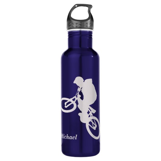 Silver Extreme Cyclist Personalisiert Edelstahlflasche (Vorderseite)