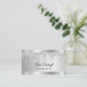 Silver Eyebrow Salon Microblading Glitzer Visitenkarte (Stehend Vorderseite)