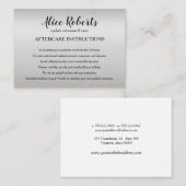 Silver Eyelashes Brow Bar Aftercare Instruktionen Visitenkarte (Vorne/Hinten)