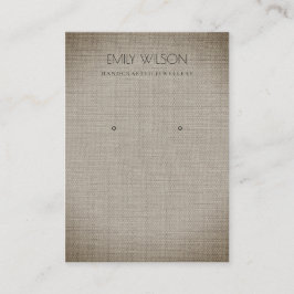 SILVER FABRIC FOIL CANE TEXTURE EARRING DISPLAPLAY VISITENKARTE