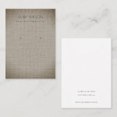 SILVER FABRIC FOIL CANE TEXTURE EARRING DISPLAPLAY VISITENKARTE (Vorne/Hinten)