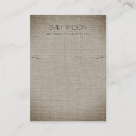 SILVER FABRIC FOIL CANE TEXTURE NECKLACE DISPLAY VISITENKARTE