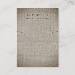 SILVER FABRIC FOIL CANE TEXTURE NECKLACE DISPLAY VISITENKARTE