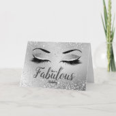 Silver Fabulous Glitzer Eyes Standard Geburtstag Karte (Vorderseite)