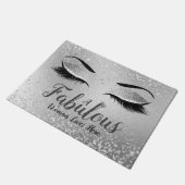 Silver Fabulous Women Glitzer Augen Türmatte (Schrägansicht)