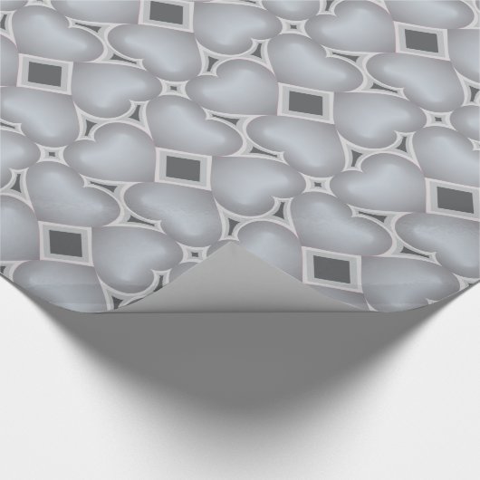 Silver Fade Hearts Geschenkpapier (Ecke)