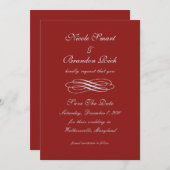 Silver Fairy Tale Save the Date (rot) (Vorne/Hinten)